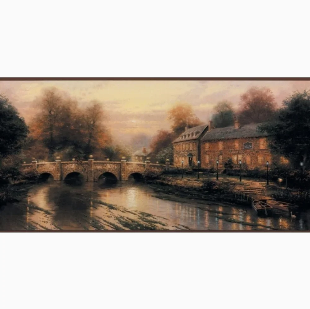 Wallpaper Border Thomas Kinkade Lamplight Inn